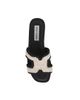 Steve Madden Steve Madden Zarnia flat sandals in black with cream raffia-Neutral - 2