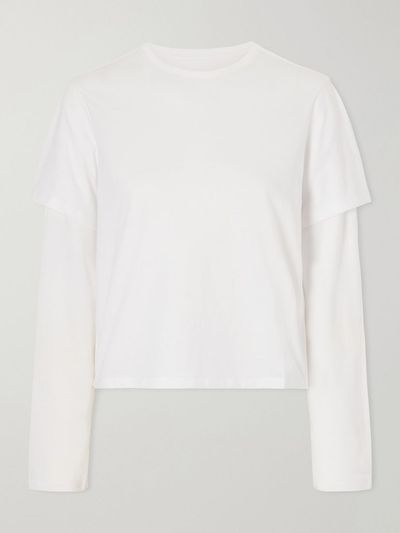 STILL HERE Double cotton-jersey T-shirt