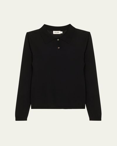 Still Here Fine-Knit Polo Sweater