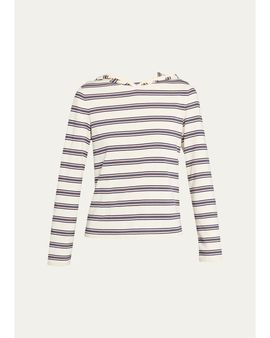 Still Here Nellie Striped Hooded Shirt