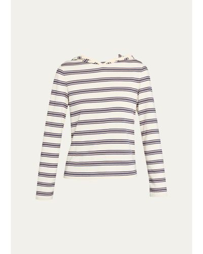 Still Here Nellie Striped Hooded Shirt