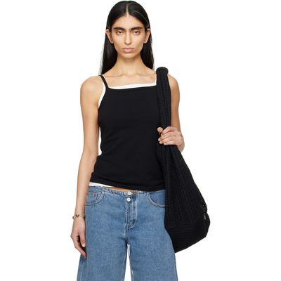 Still Here Still Here Black Square Tank Top