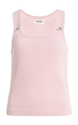Still Here Still Here Snap Ribbed Cotton Tank Top