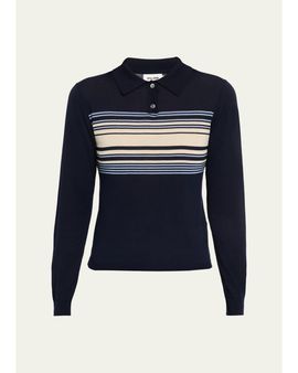 Still Here Striped Polo Sweater
