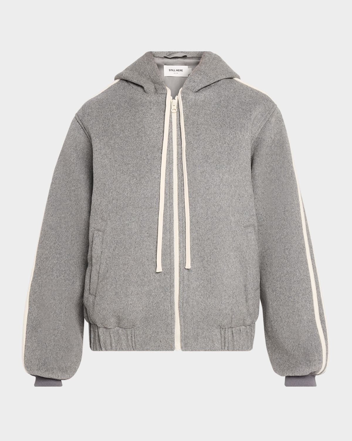 Still Here Wool-Blend Zip Boyfriend Jacket