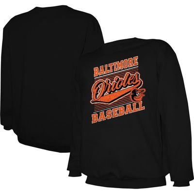 STITCHES Men's Stitches Black Baltimore Orioles Pullover Sweatshirt 