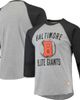 STITCHES Men's Stitches Heathered Gray/Black Baltimore Elite Giants Negro League Wordmark Raglan 3/4-Sleeve T-Shirt - 1