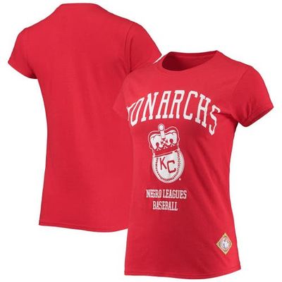 STITCHES Women's Stitches Red Kansas City Monarchs Negro League Logo T-Shirt 