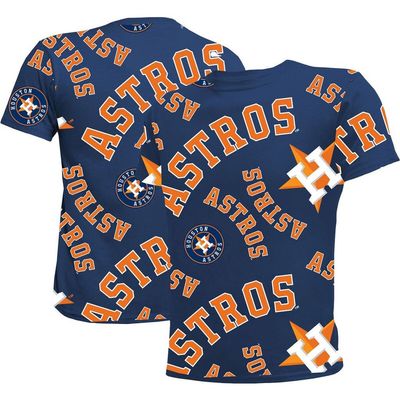 STITCHES Youth Stitches Navy Houston Astros Allover Team T-Shirt 