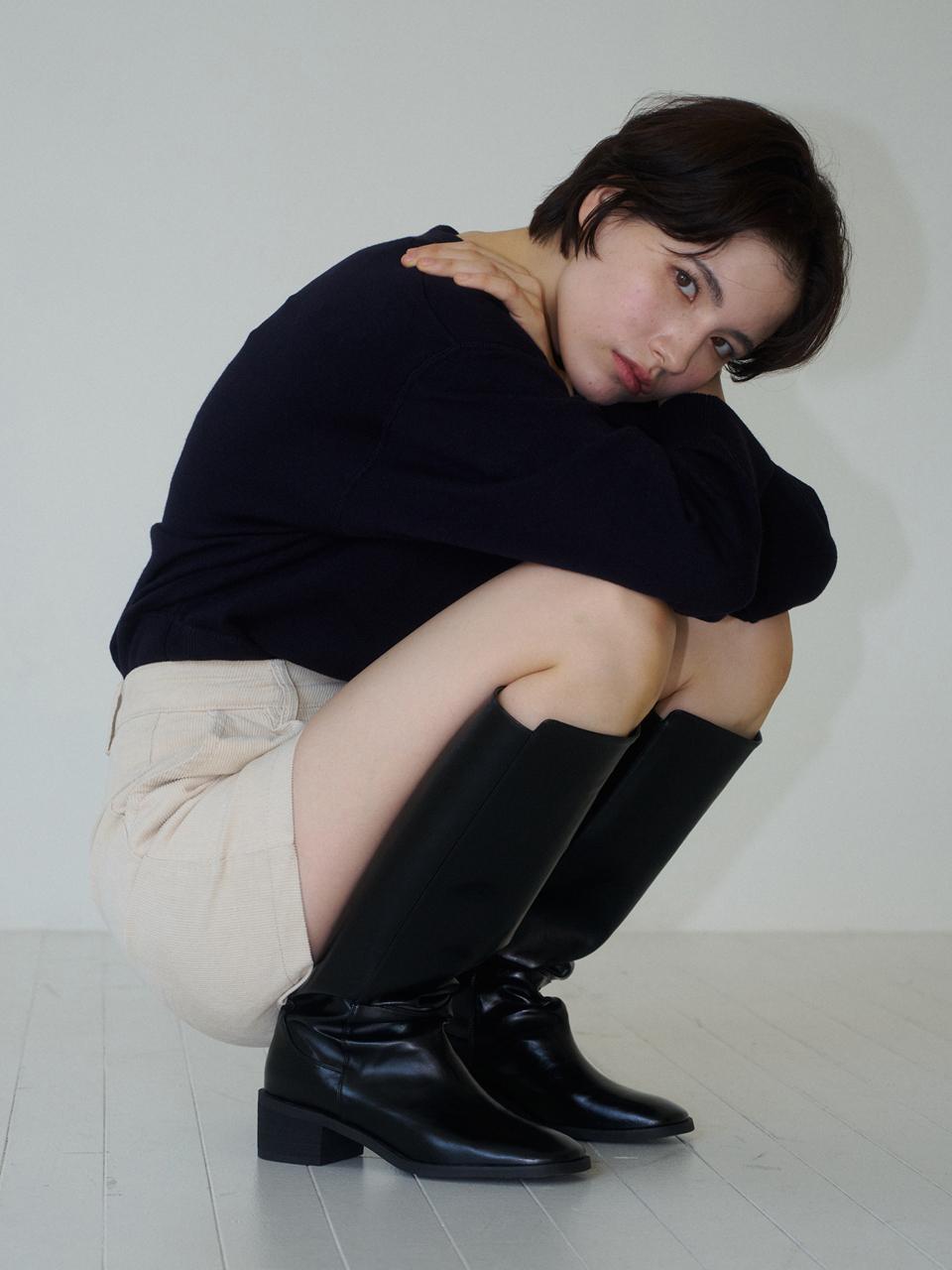 Stiu Classic Square Wide Long Boots S24W514bk