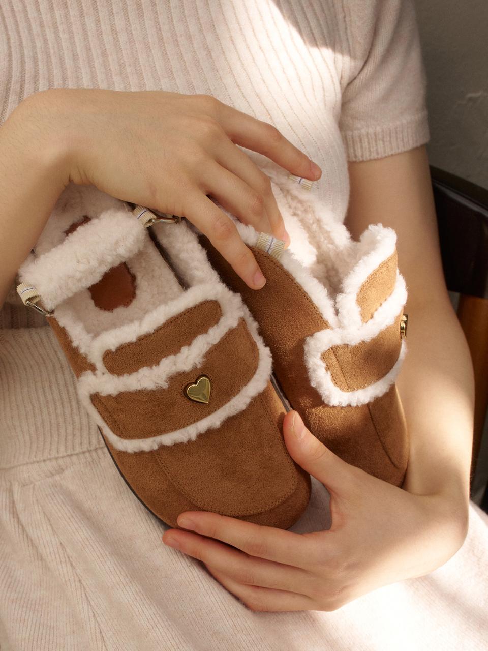 Stiu Heart Fur Suede Mulgog S24W522_3color
