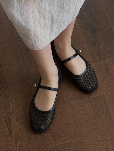 Stiu Twinkle Mesh See-through Ballet Flat (1.5cm heel) (S25S105-6) [2color]