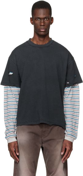 Stockholm (Surfboard) Club Stockholm (Surfboard) Club Black Back Logo Layered T-shirt