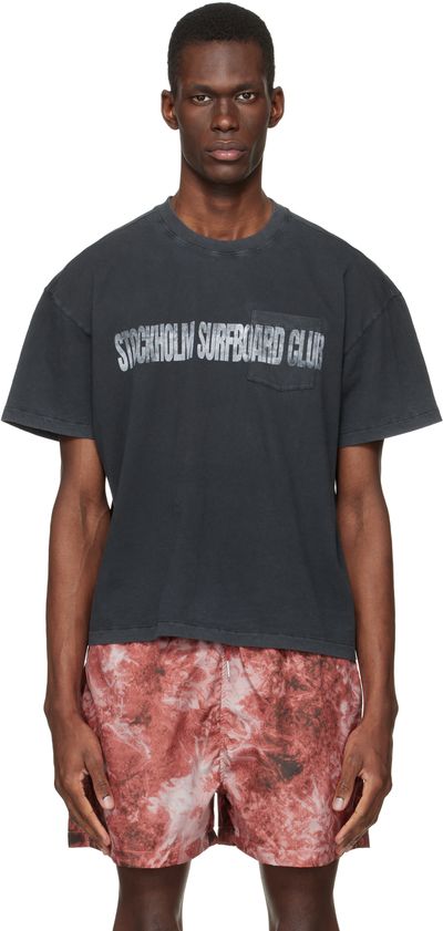 Stockholm (Surfboard) Club Stockholm (Surfboard) Club Black Printed Pocket T-shirt