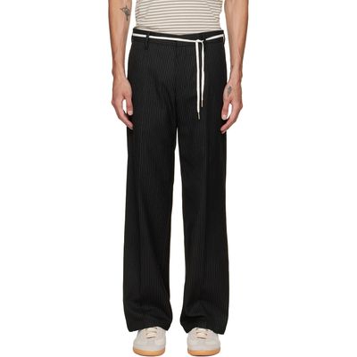 Stockholm (Surfboard) Club Stockholm (Surfboard) Club Black Tailored Bootcut Pinstripe Trousers