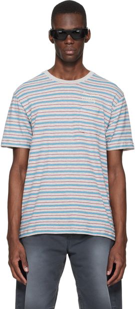 Stockholm (Surfboard) Club Stockholm (Surfboard) Club Gray & Blue Striped T-shirt