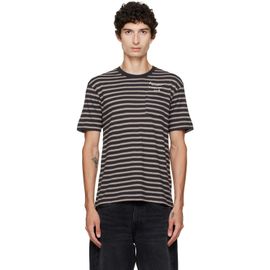 Stockholm (Surfboard) Club Stockholm (Surfboard) Club Navy & Brown Striped T-shirt