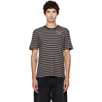 Stockholm (Surfboard) Club Stockholm (Surfboard) Club Navy & Brown Striped T-shirt