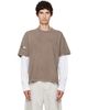 Stockholm (Surfboard) Club Stockholm (Surfboard) Club Taupe & White Back Logo Layered T-shirt - 1