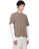 Stockholm (Surfboard) Club Stockholm (Surfboard) Club Taupe & White Back Logo Layered T-shirt - 2