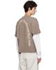 Stockholm (Surfboard) Club Stockholm (Surfboard) Club Taupe & White Back Logo Layered T-shirt - 3