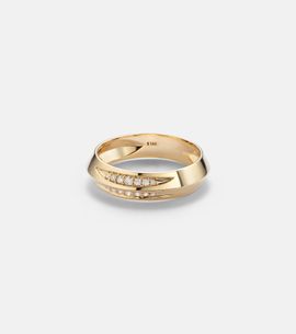 Stone and Strand Stone and Strand Knife Edge 14kt gold ring with diamonds