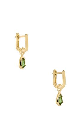 STONE AND STRAND STONE AND STRAND Knife Edge Shield Drop Hoop Earrings