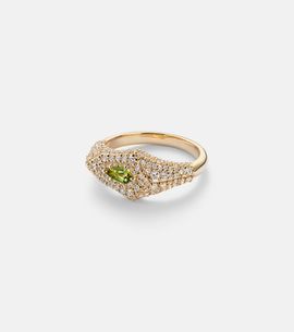 Stone and Strand Stone and Strand Shield 14kt gold ring with diamonds and tourmaline