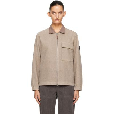 Stone Island Stone Island Beige 1200033 Wool Nylon Flannel-TC Jacket