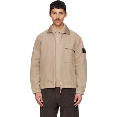 Stone Island Stone Island Beige 1200033 Wool Nylon Flannel Jacket
