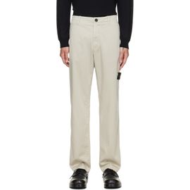 Stone Island Stone Island Beige 3100012 Stretch Organic Cotton Satin Trousers