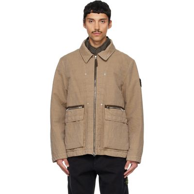 Stone Island Stone Island Beige 4100043 Diagonal Cotton Wool Jacket