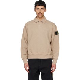 Stone Island Stone Island Beige 6100054 Cotton Fleece Long Sleeve Polo