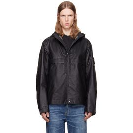 Stone Island Stone Island Black 0100001 Organza Leather Jacket