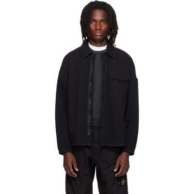 Stone Island Stone Island Black 1200014 Organic Panama 'Old' Overshirt