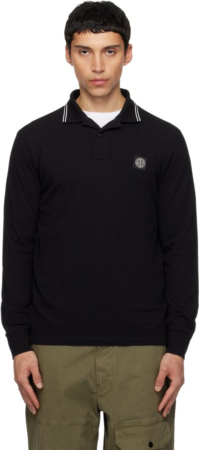 Stone Island Stone Island Black 2200012 Organic Cotton Piqué Polo