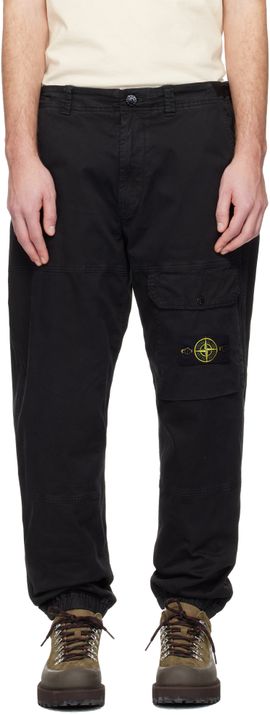 Stone Island Stone Island Black 3100010 Organic Cotton Stretch Broken Twill Trousers