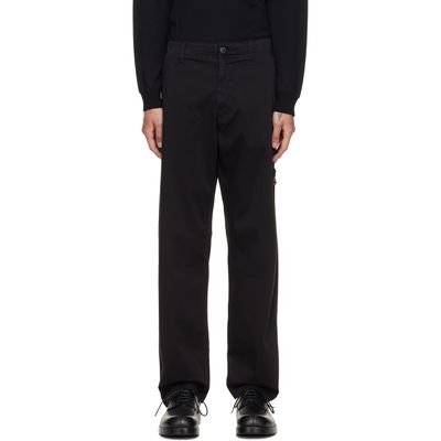 Stone Island Stone Island Black 3100012 Stretch Organic Cotton Satin Trousers