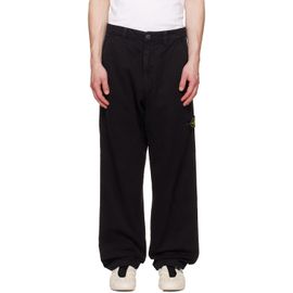 Stone Island Stone Island Black 3100014 Organic Panama Cotton 'Old' Effect Pants