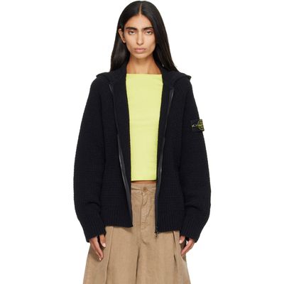 Stone Island Stone Island Black 5100005 Full Rib Cotton Boucle Hoodie