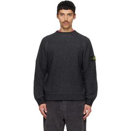 Stone Island Stone Island Black 5100043 Two-Tone Vanisé Cashmere Sweater