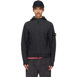 Stone Island Stone Island Black 5100067 Two-Tone Cashmere Reversible Hoodie