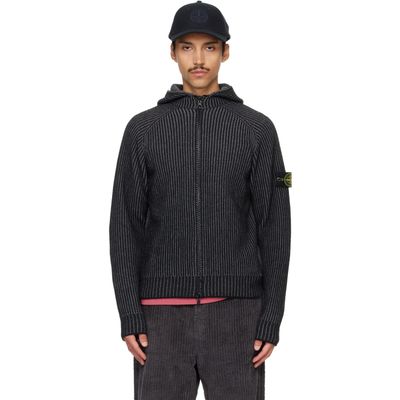 Stone Island Stone Island Black 5100067 Two-Tone Cashmere Reversible Hoodie