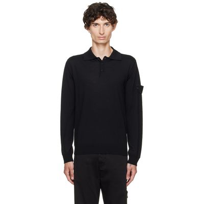 Stone Island Stone Island Black 5100076 Light Pure RWS Wool_S.I. Ghost Polo