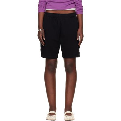 Stone Island Stone Island Black 6200014 Malfilé Fleece Old Effect Shorts