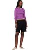 Stone Island Stone Island Black 6200014 Malfilé Fleece Old Effect Shorts - 5