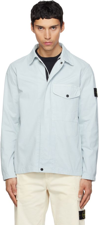 Stone Island Stone Island Blue 1200001 Organic Cotton Stretch 'Old' Effect Jacket