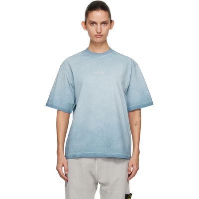 Stone Island Stone Island Blue 2100002 Combed Organic Cotton Jersey 'Erosion' T-shirt