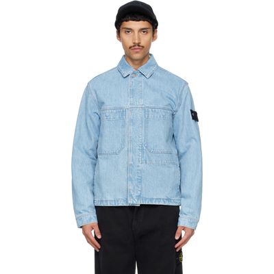 Stone Island Stone Island Blue 4100006 Grainy Wash Indigo Denim Jacket