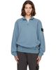 Stone Island Stone Island Blue 6100021 Brushed Organic Cotton Fleece Sweater - 1